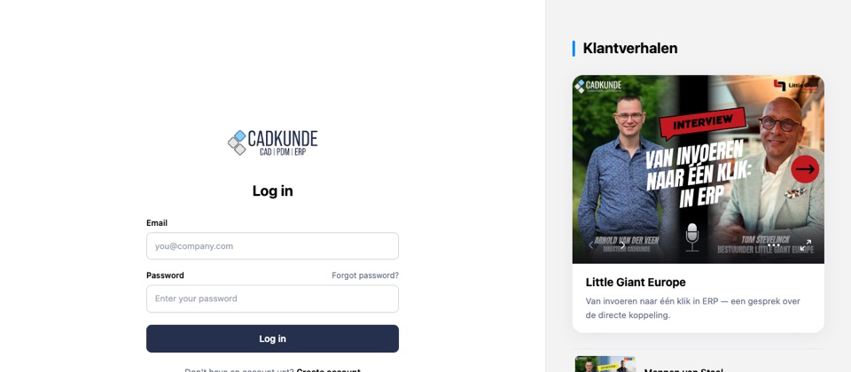 Cadkunde customer dashboard