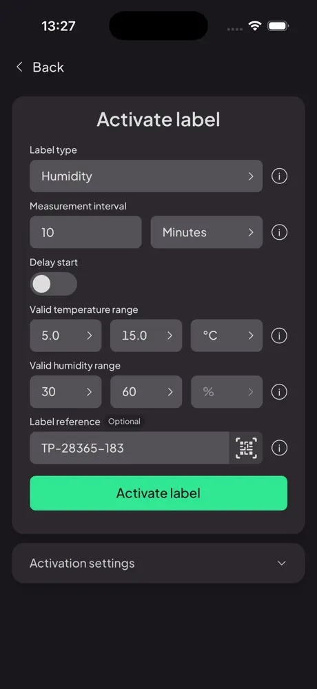 Tapp app: Activate a label