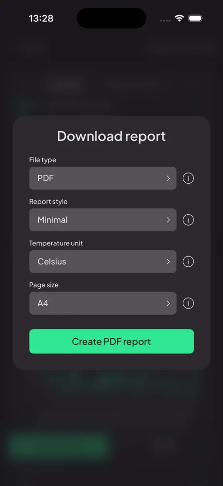 Tapp app: Download a report